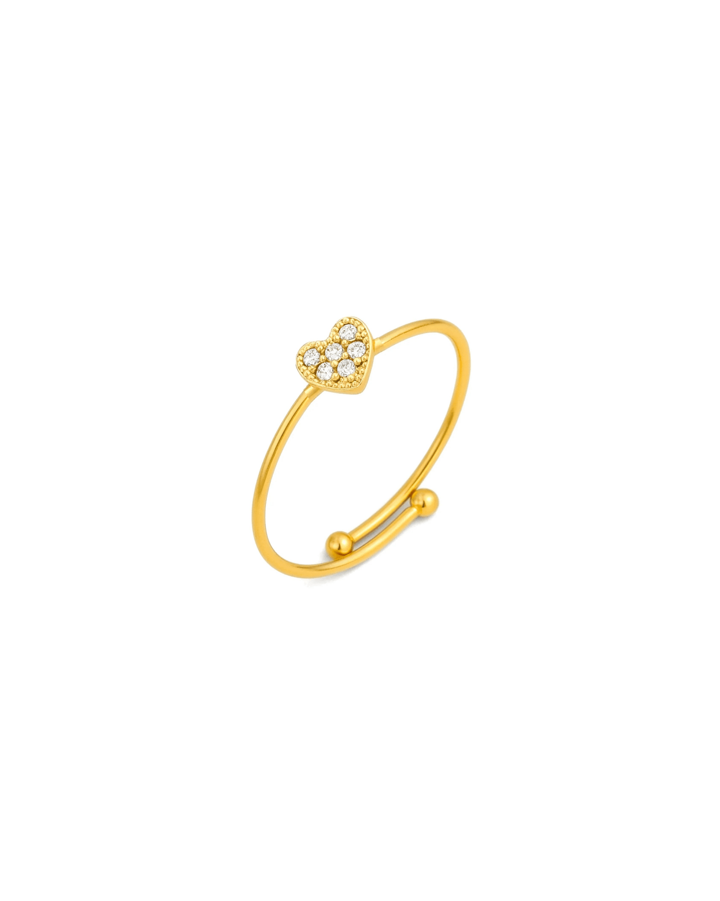 Bague ajustable Cœur scintillant