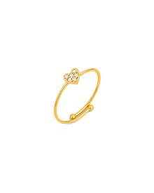Bague ajustable Cœur scintillant
