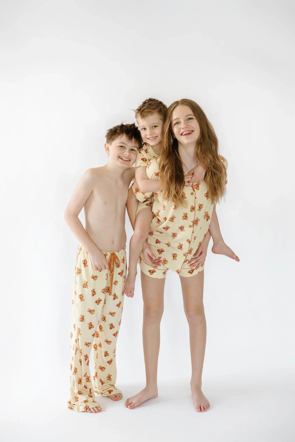 Kids Teddy Bear Long Sleeve Pajama Shirt