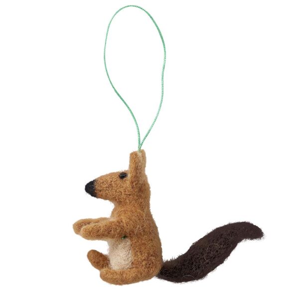 Squirrel Felted Christmas Ornament