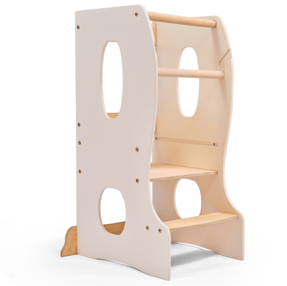 Tour Montessori stable : Chaise évolutive en bois - Ivoire