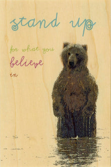 Carte postale en bois - Sur pied