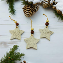 Étoile de Noël faite à la main en argile et sable de plage de la Nouvelle-Écosse