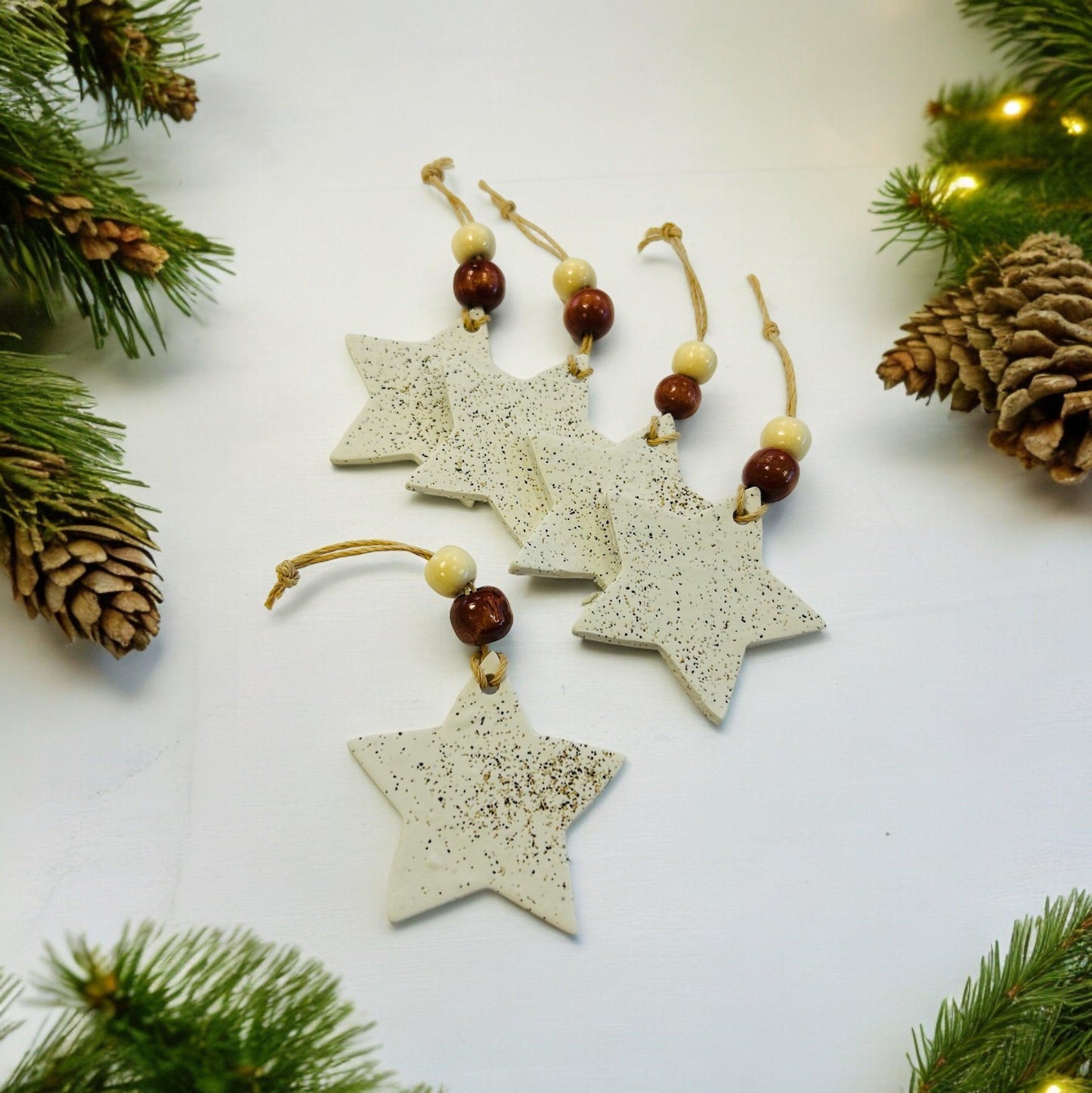 Étoile de Noël faite à la main en argile et sable de plage de la Nouvelle-Écosse