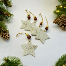 Étoile de Noël faite à la main en argile et sable de plage de la Nouvelle-Écosse