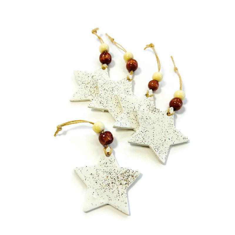 Étoile de Noël faite à la main en argile et sable de plage de la Nouvelle-Écosse