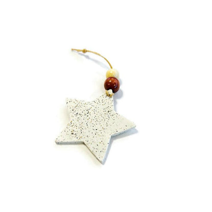 Étoile de Noël faite à la main en argile et sable de plage de la Nouvelle-Écosse