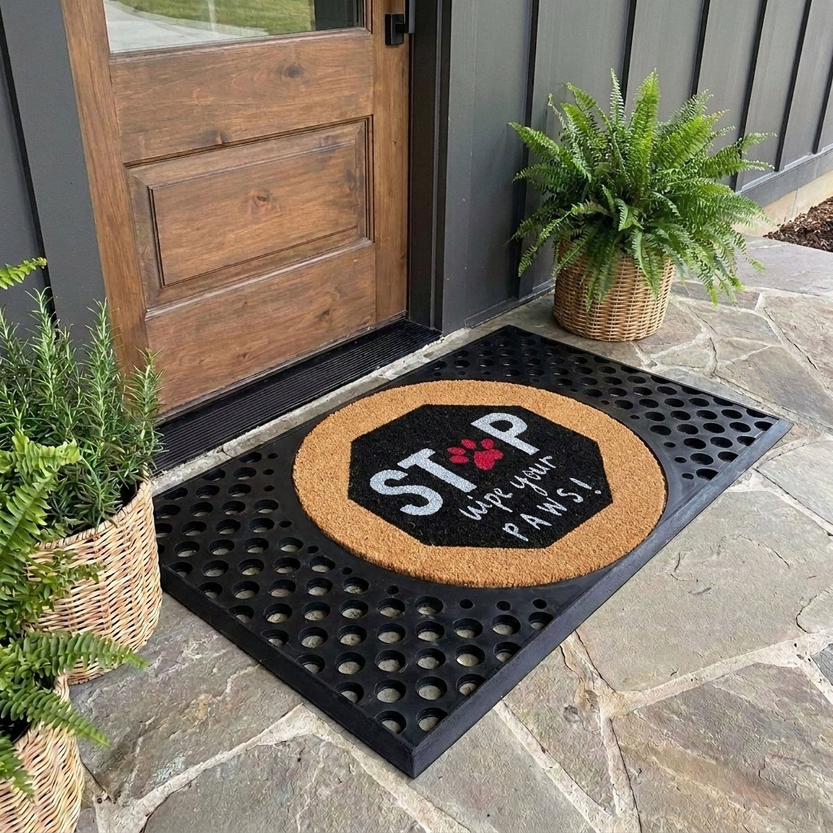 stop, wyps round doormat set