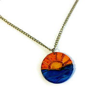 Sunrise Pendant Necklace, Sun Rise over Ocean