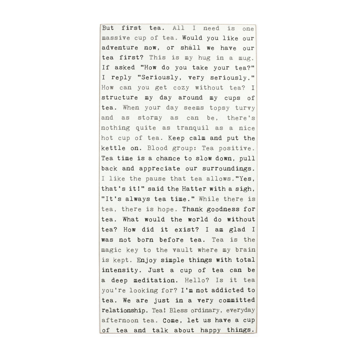 Typewriter Sign - Tea