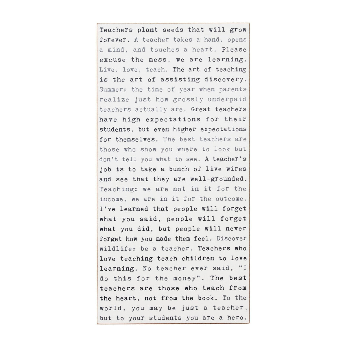 Typewriter Sign - Teachers