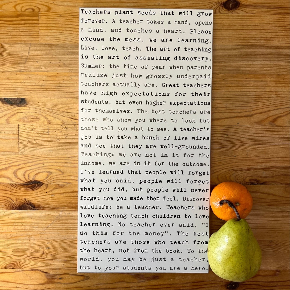 Typewriter Sign - Teachers