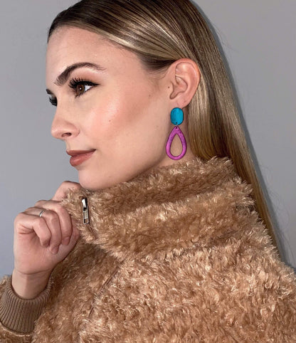 Teardrop Drop Dangle Earrings in Multiple Colors- "Sandy"