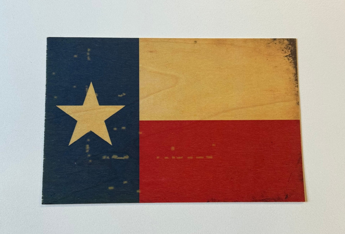 Wood Postcard - Texas Flag