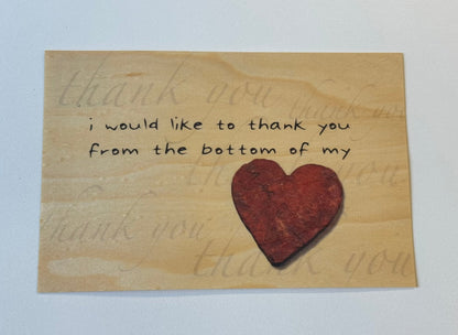 Wood Postcard - Thank You Heart