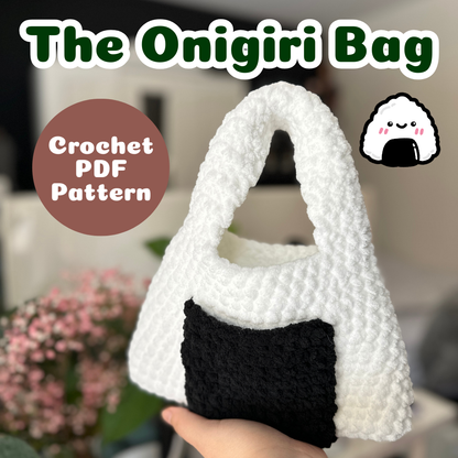 The Onigiri Bag - Crochet Bag (with front and back pockets) Pattern PDF Download Beginner Friendly