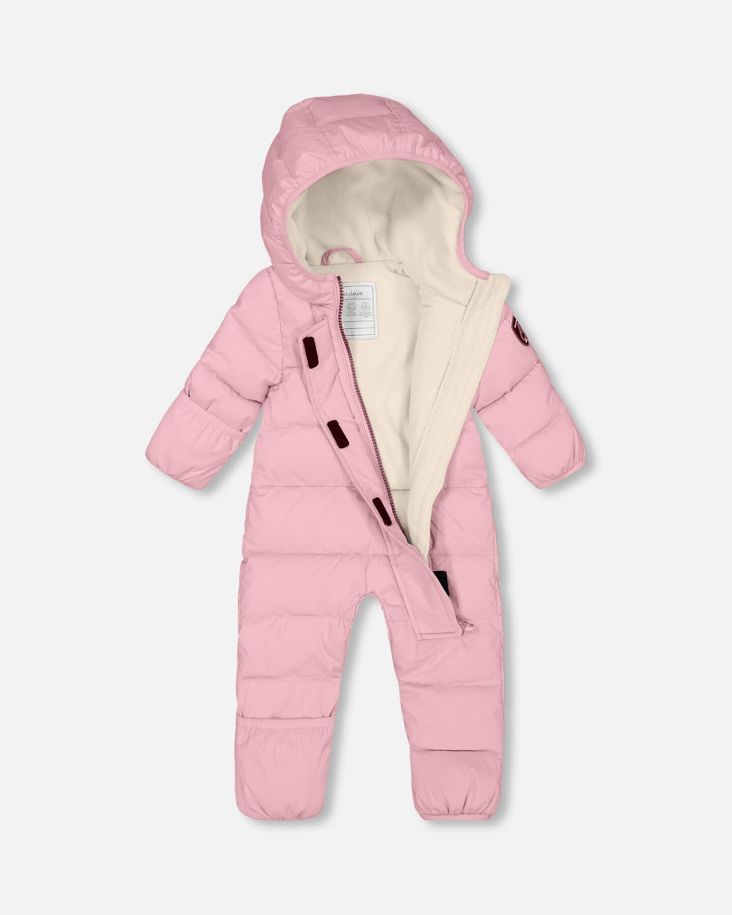 Combinaison de Neige Compactable Bébé Une Pièce Cloud Conçue pour Siège Auto Rose