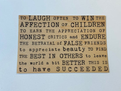 Wood Postcard - To Laugh Often