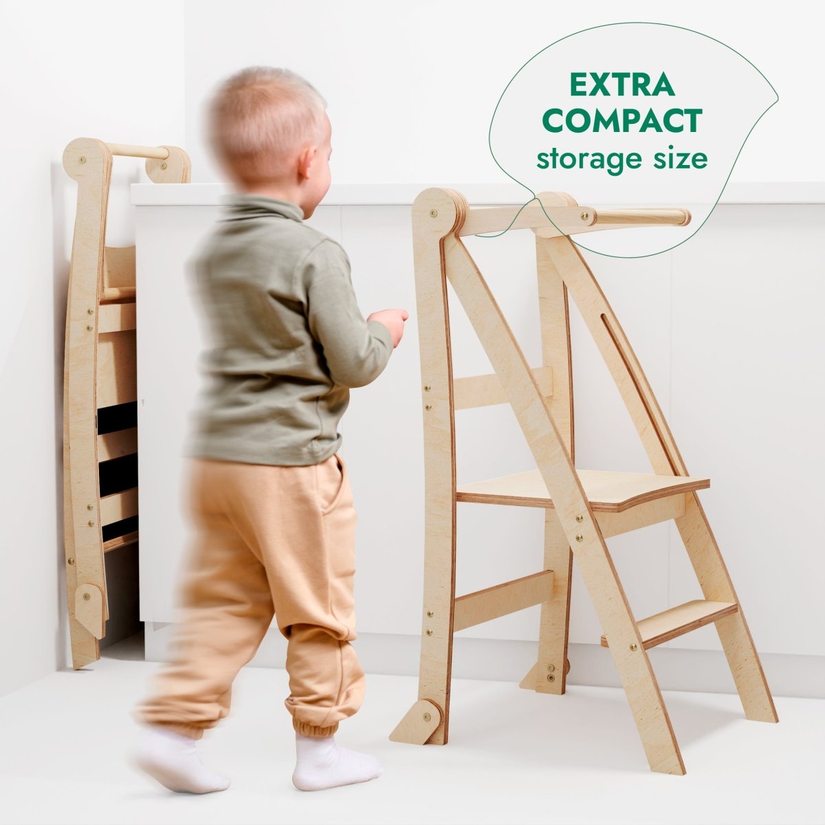 Tour d'apprentissage : Marchepied pliable pour tout-petits - Beige