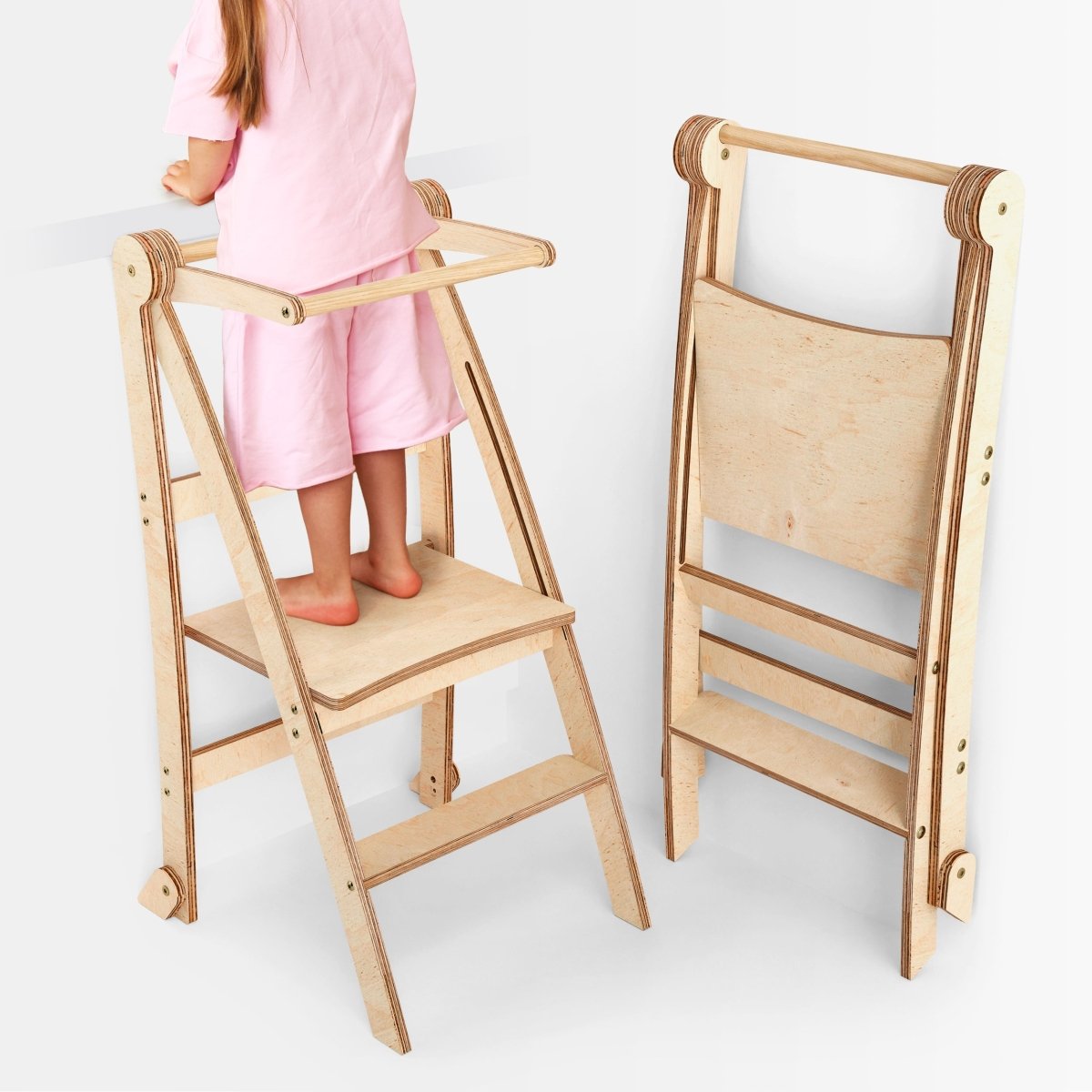 Tour d'apprentissage : Marchepied pliable pour tout-petits - Beige