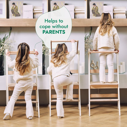 Tour d'apprentissage pour tout-petits : Marchepied pliable pour enfants - Gris