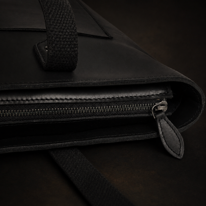 Sac fourre-tout classique en cuir noir