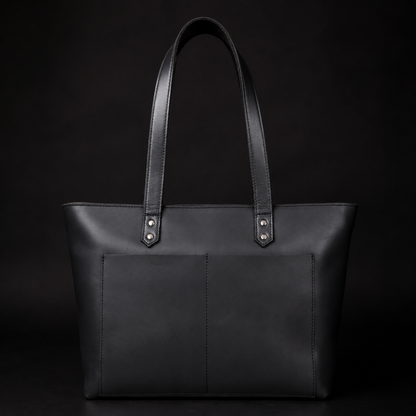 Sac fourre-tout classique en cuir noir