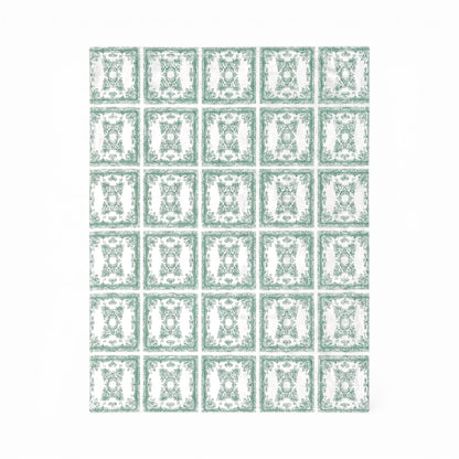 Lemon Tree Stone Washed Cotton Reversible Throw Blanket - Green