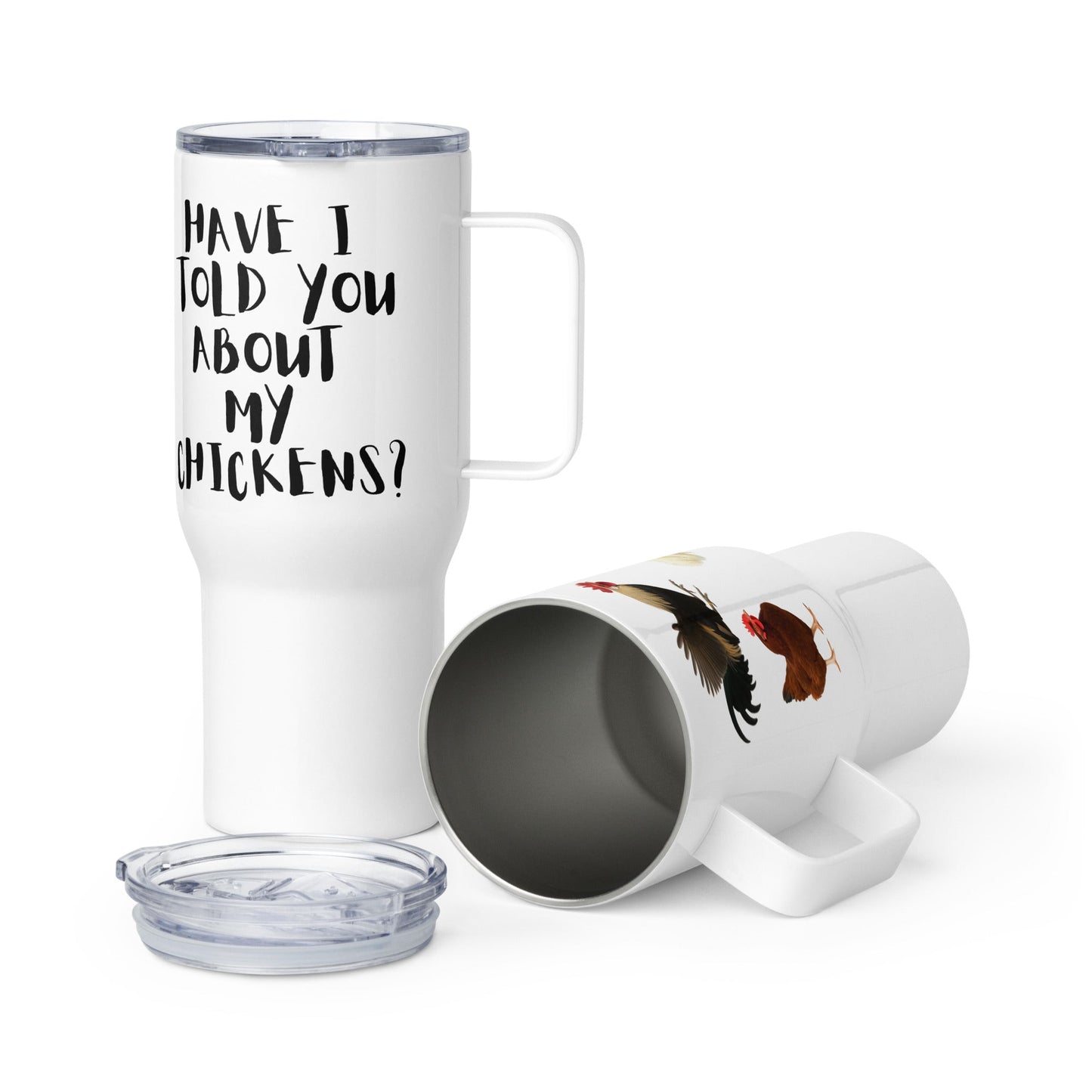 Mug de voyage poules avec anse