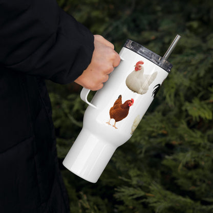 Mug de voyage poules avec anse