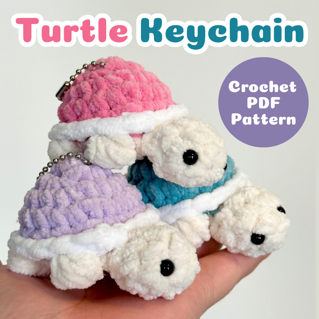 Crochet Turtle Keychain Pattern PDF Download Beginner Friendly