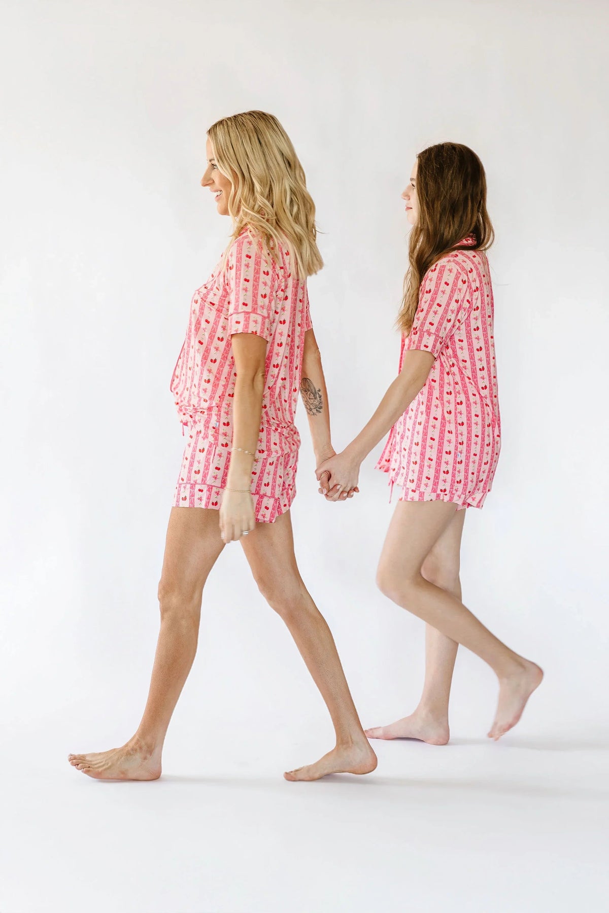 Short de Pyjama Adulte Nœuds Fraises Roses & Cerises