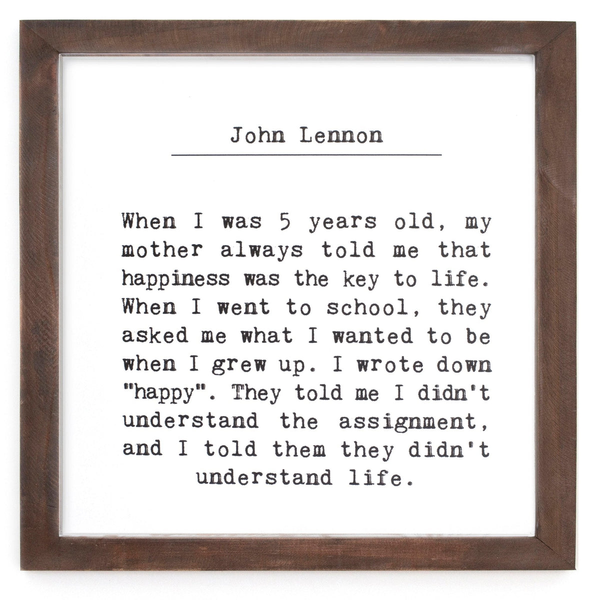 Framed Words - Understand Life (John Lennon)