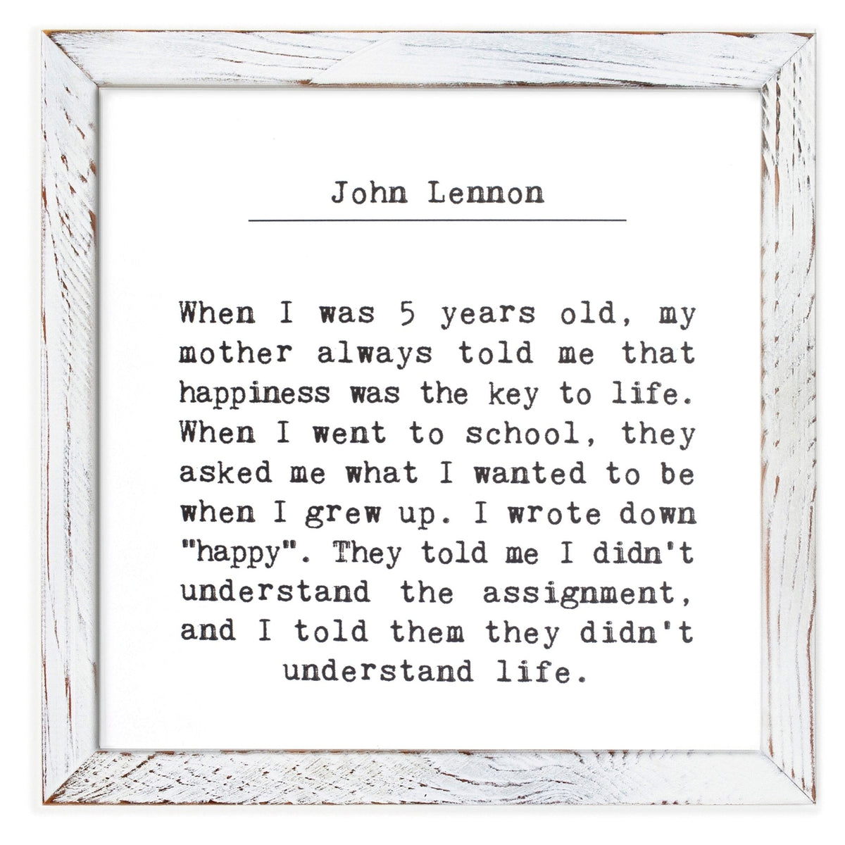Framed Words - Understand Life (John Lennon)