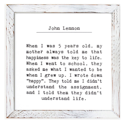 Framed Words - Understand Life (John Lennon)