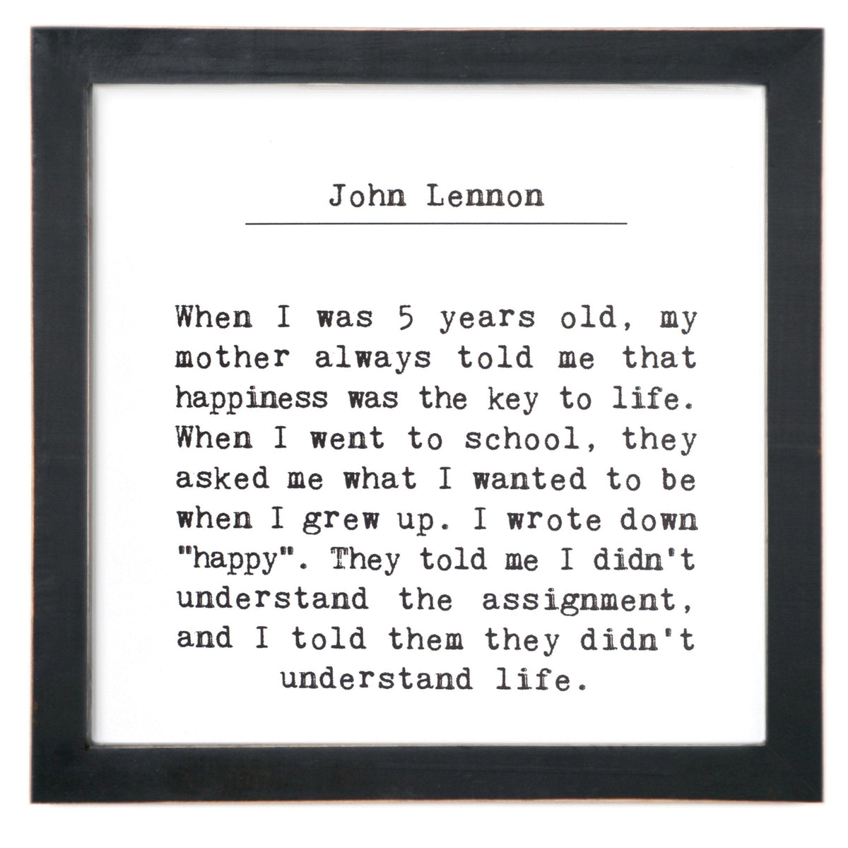 Framed Words - Understand Life (John Lennon)