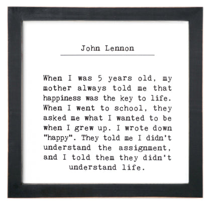 Framed Words - Understand Life (John Lennon)