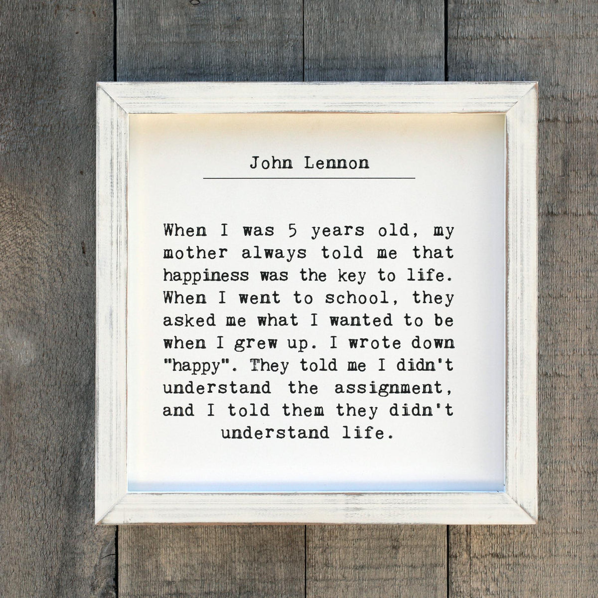 Framed Words - Understand Life (John Lennon)
