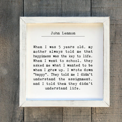 Framed Words - Understand Life (John Lennon)