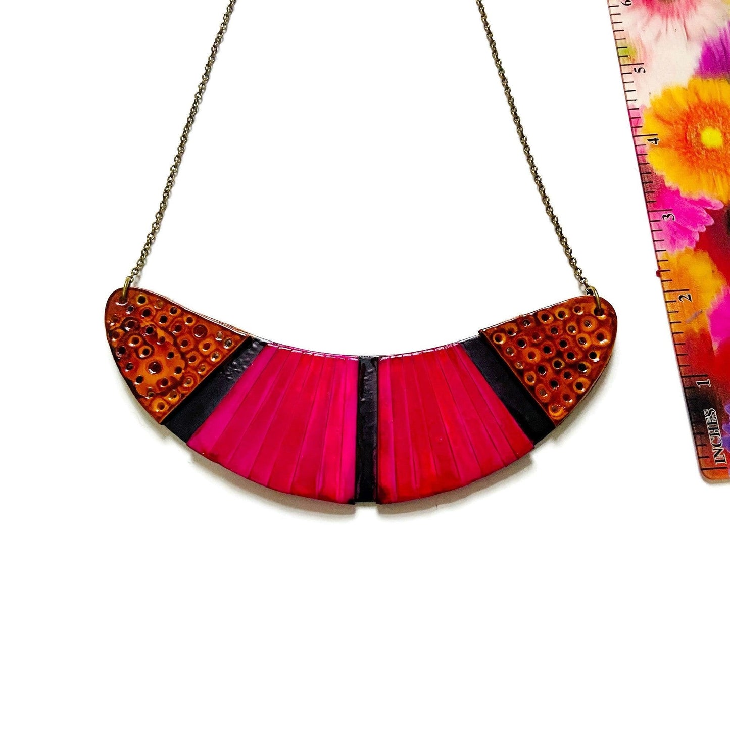 Parure de bijoux fantaisie unique rose, jaune et noir