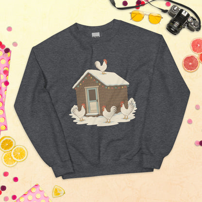 Sweat-shirt unisexe « Chickmas Deck the Leghorn »