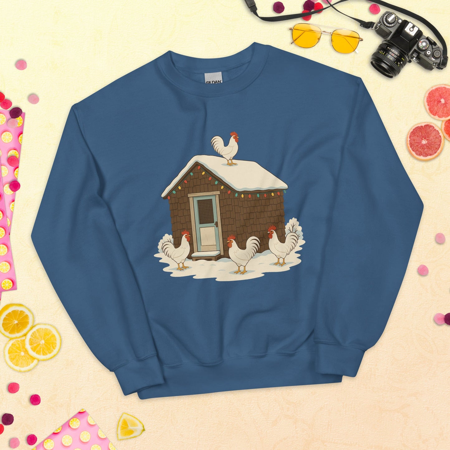 Sweat-shirt unisexe « Chickmas Deck the Leghorn »