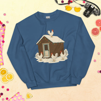 Sweat-shirt unisexe « Chickmas Deck the Leghorn »