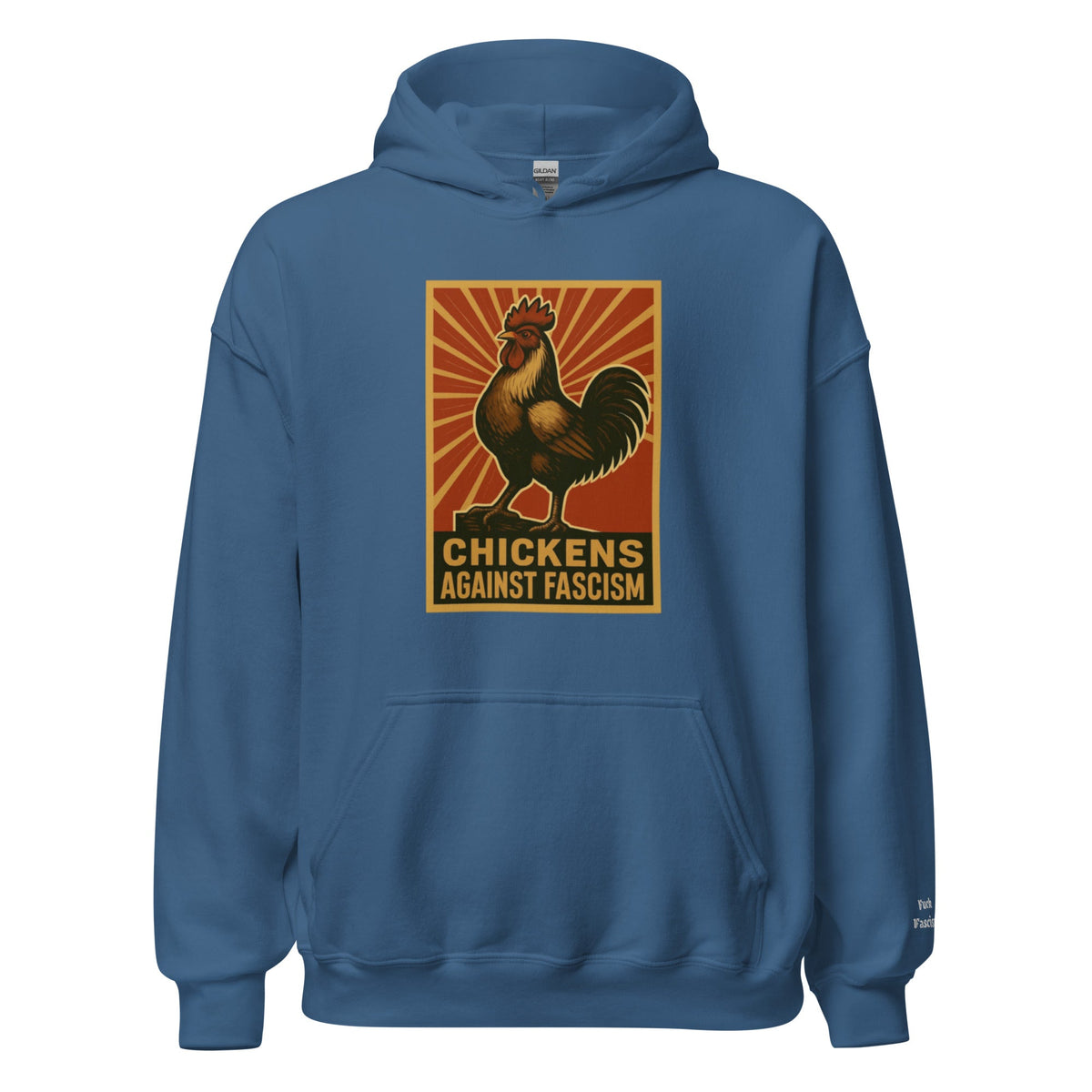 Retro Chickens Against Fascism Unisex Bunny Hug (Hoodie)