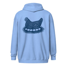 Sweat à capuche zippé unisexe en mélange épais Retro Hen