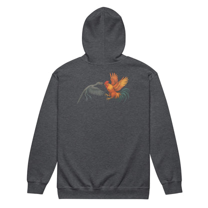 Sweat à capuche zippé unisexe en molleton épais Chickasaurous Battle