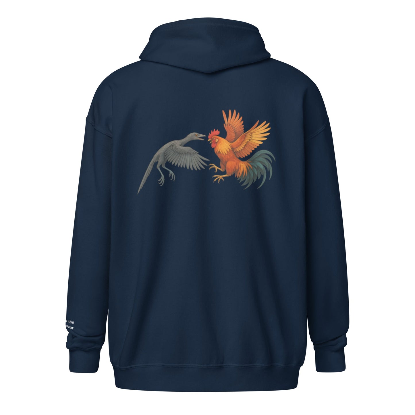 Sweat à capuche zippé unisexe en molleton épais Chickasaurous Battle