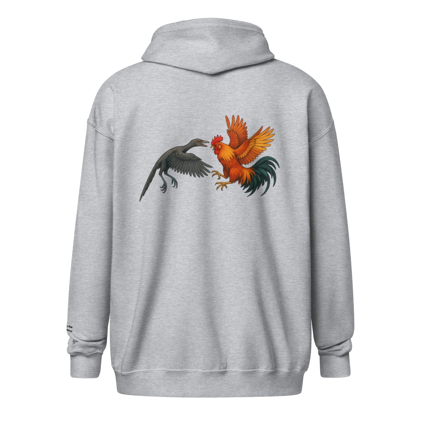Sweat à capuche zippé unisexe en molleton épais Chickasaurous Battle