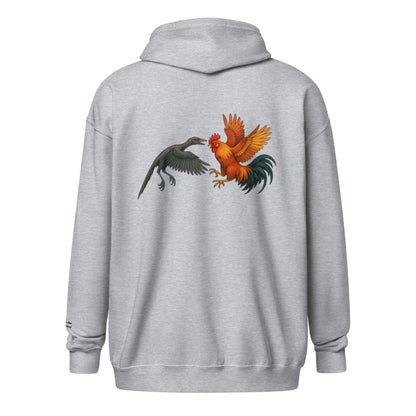 Sweat à capuche zippé unisexe en molleton épais Chickasaurous Battle