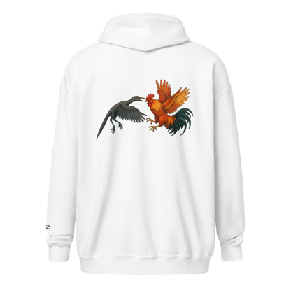 Sweat à capuche zippé unisexe en molleton épais Chickasaurous Battle